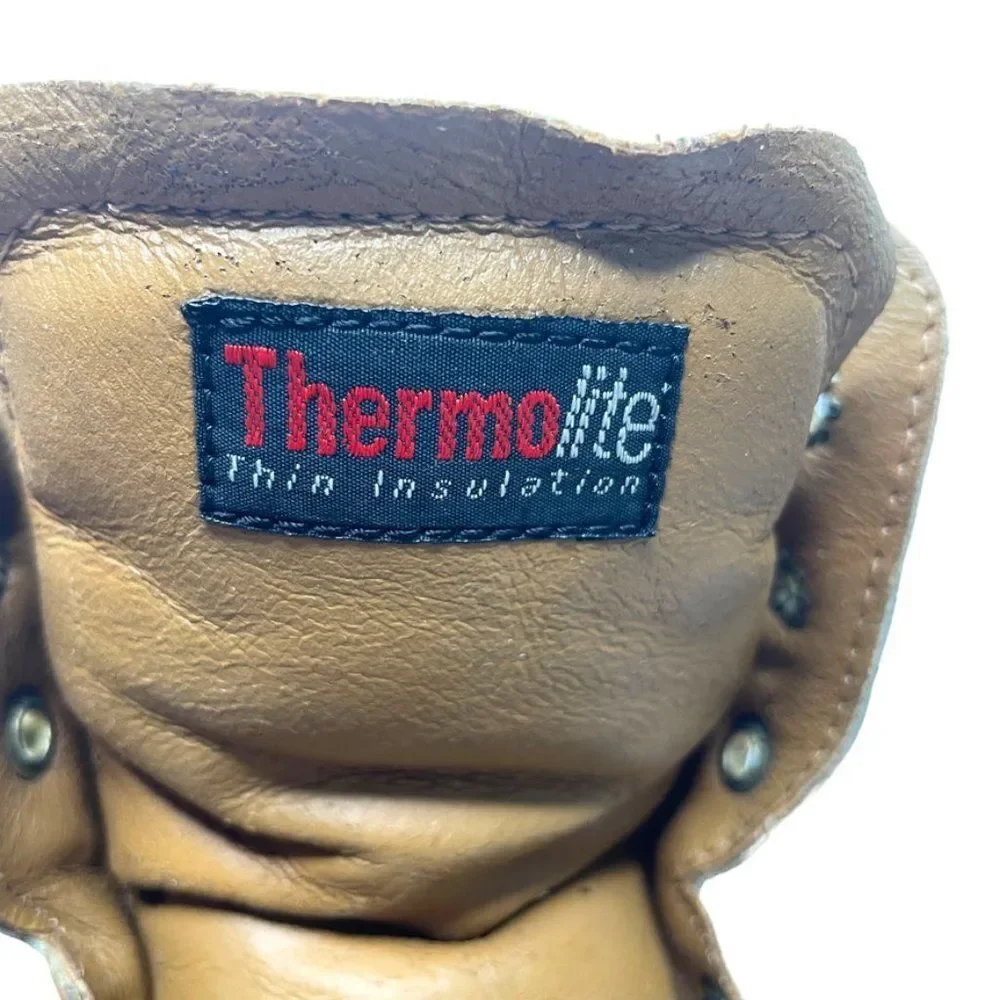 Colorado Youth Brown Leather Thermolite Blue Rubber Winter Duck Boot‎ Size 5 M